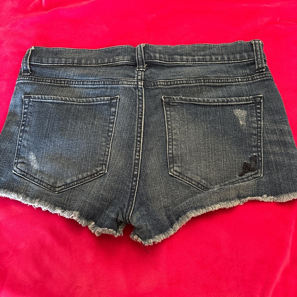 Express Blue Jean Shorts Distressed Frayed Hem